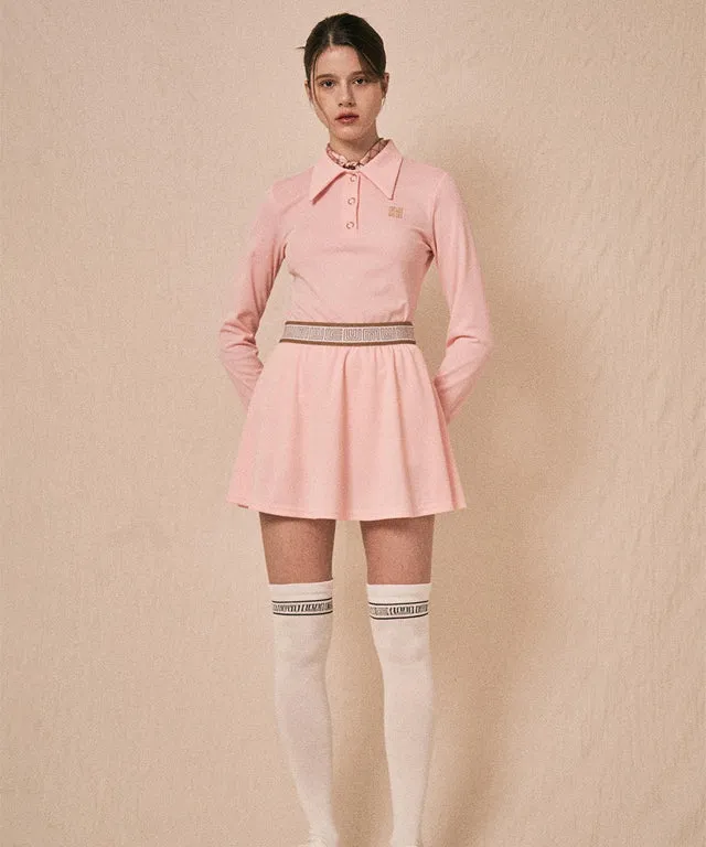 LENUCU Logo Banding Pique Skirt Mini .ver - Pink