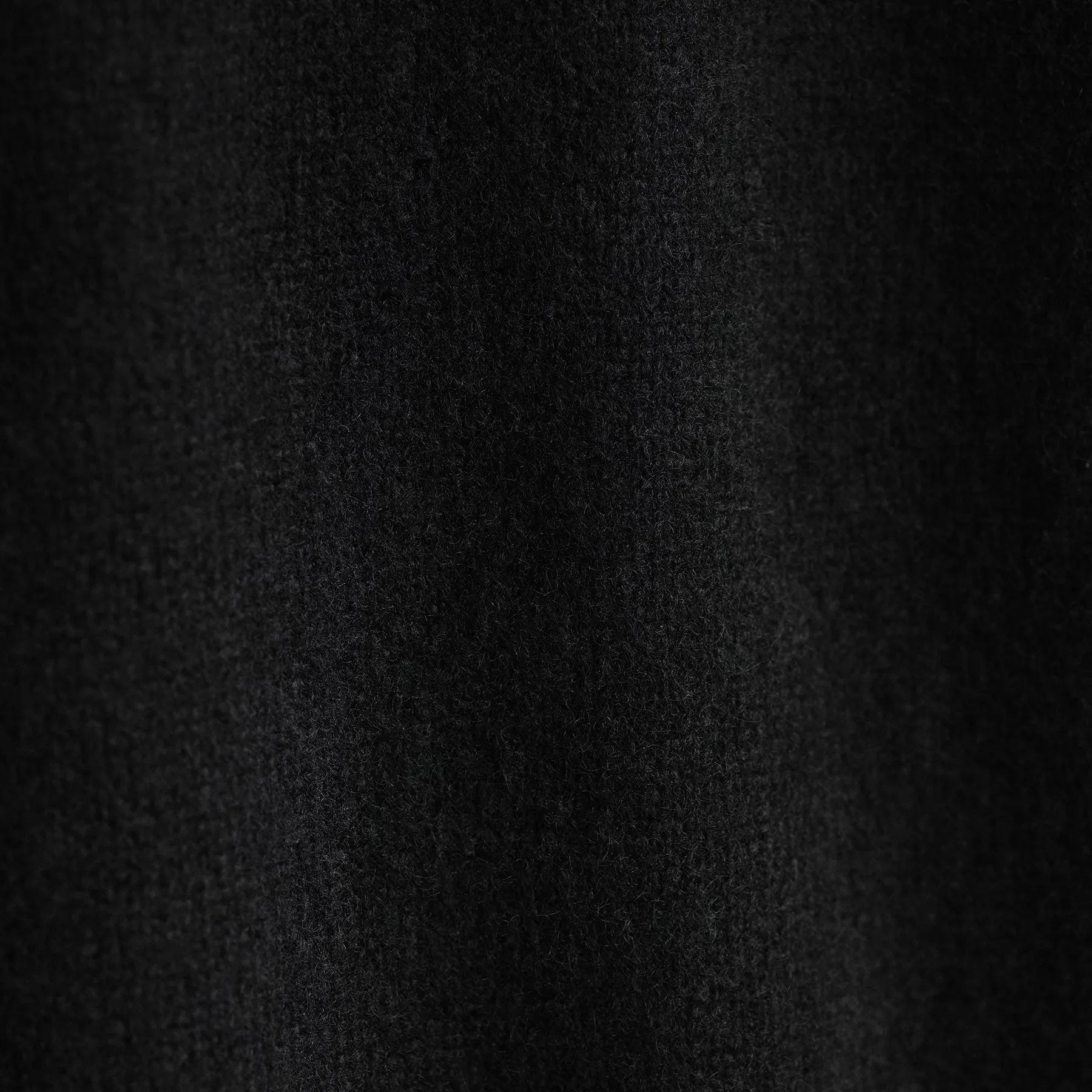 Lightweight Textured Cashmere Crew - True Black