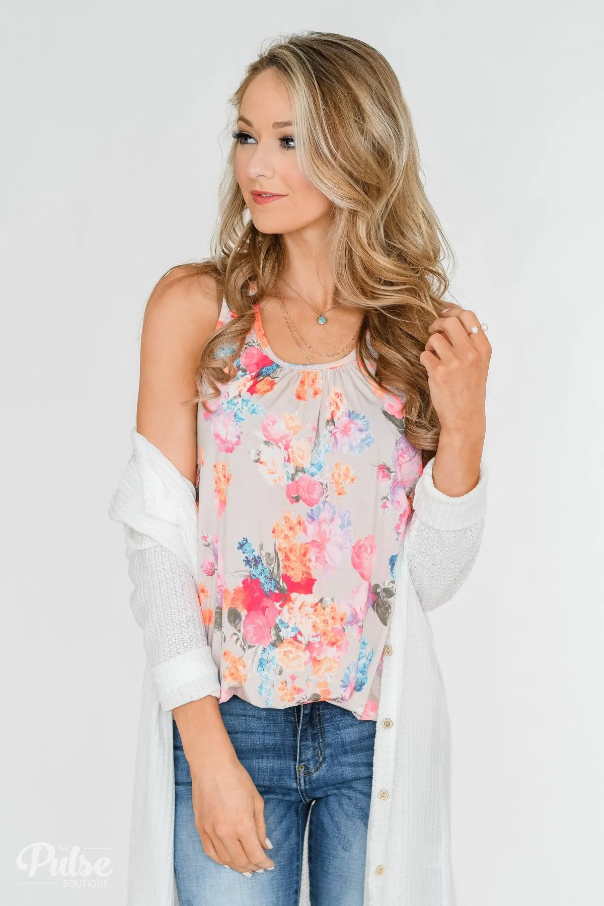 Long Sleeve Button-Up Thermal Top- White