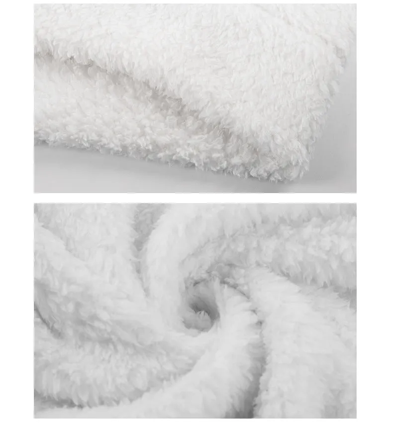 Long-sleeved Splicing Wool Coat Hooded Loose Sweatshirt