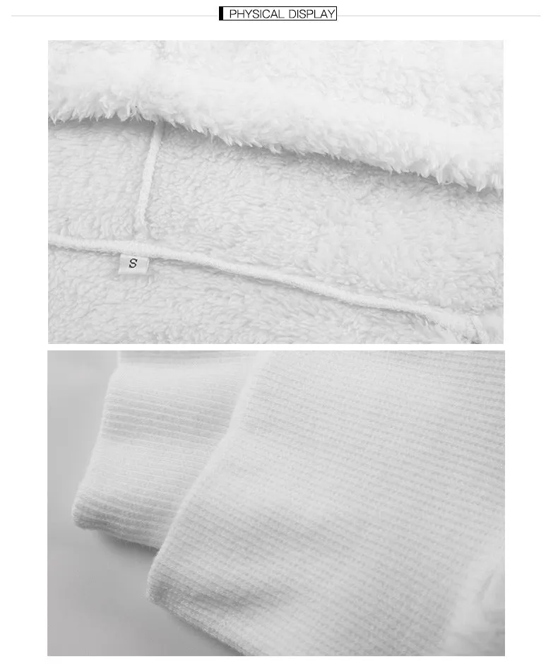 Long-sleeved Splicing Wool Coat Hooded Loose Sweatshirt