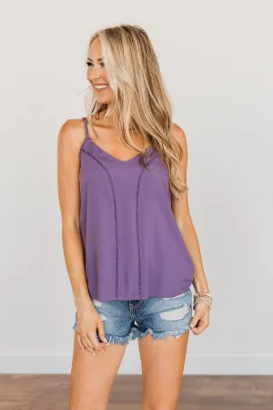 Love Yourself V-Neck Tank Top- Grape