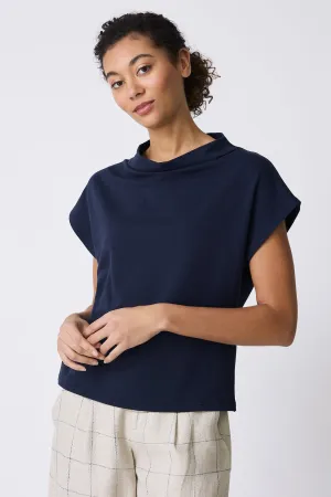 Luca Cowl Top - Navy