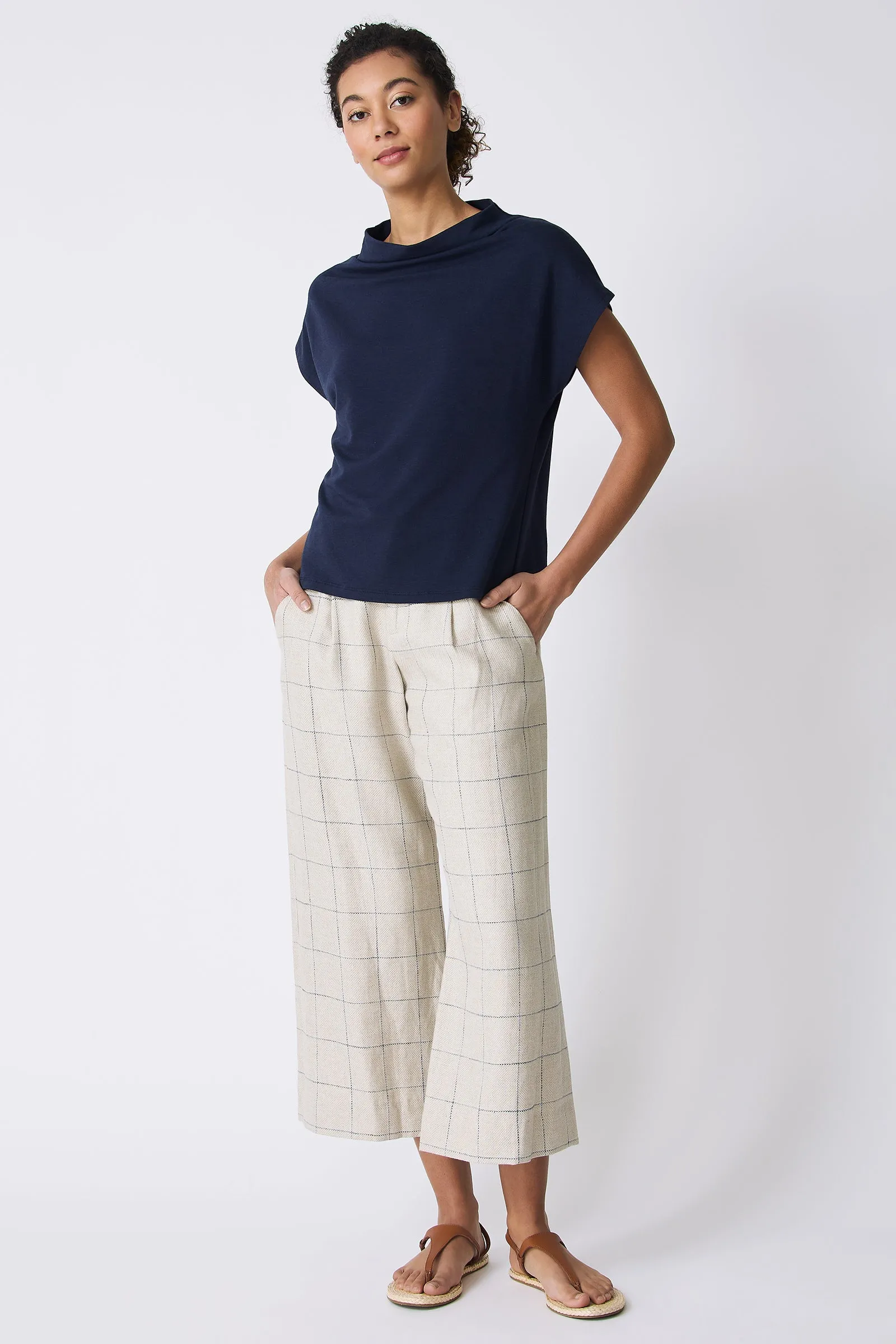 Luca Cowl Top - Navy