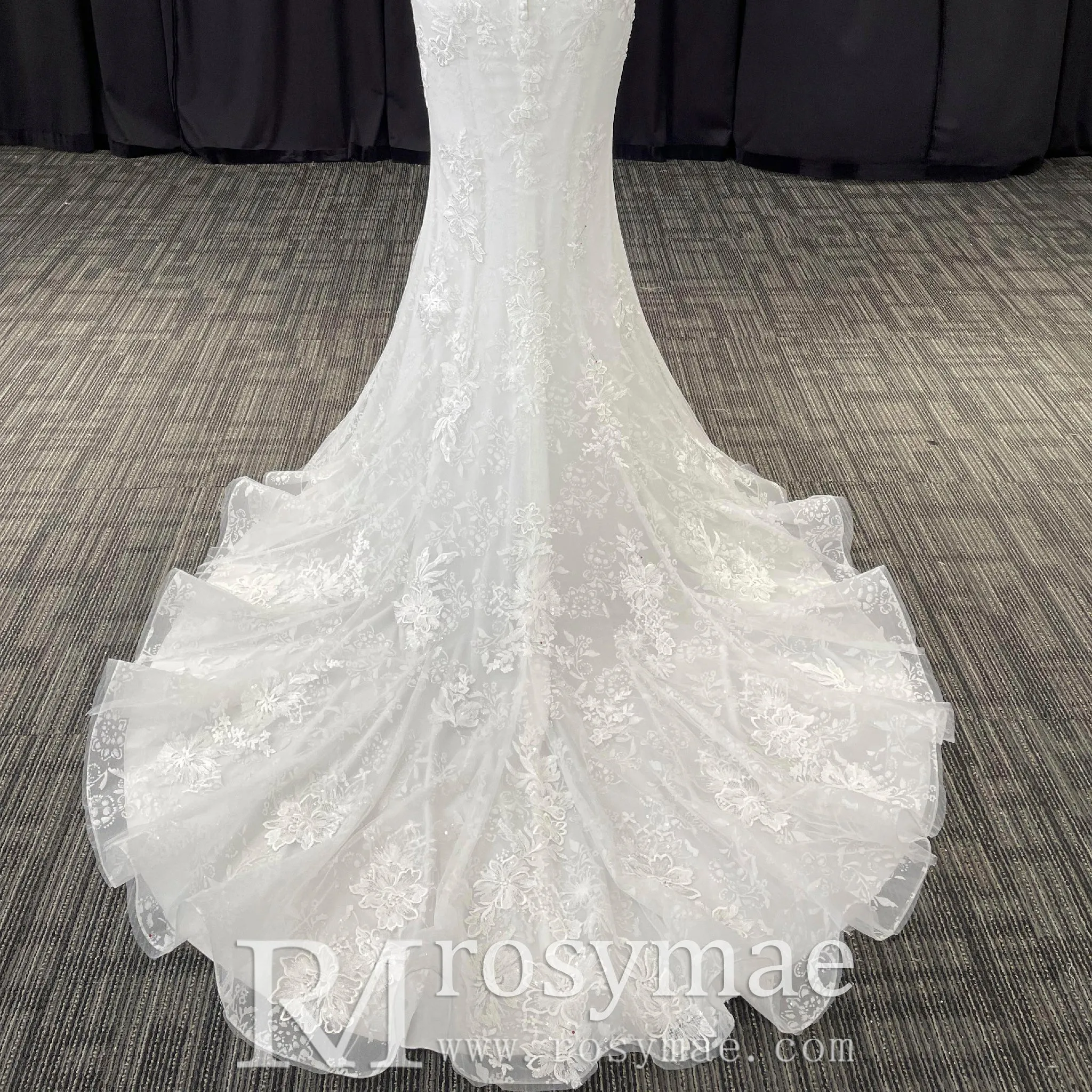 Luxury Mermaid Square Neck Wedding Dresses with Backless