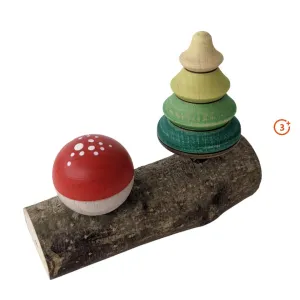 Mader Mushroom and Tree Top On Log