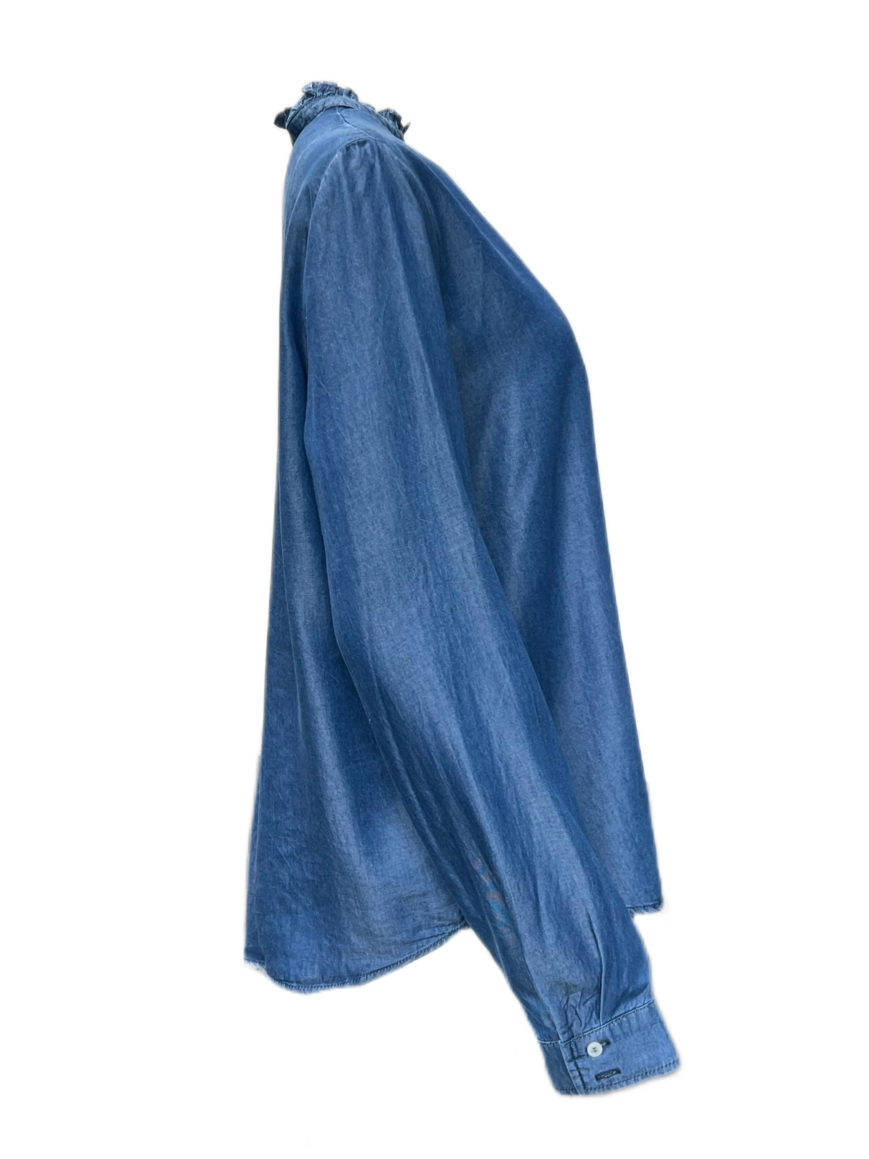 Marella By Max Mara Women's Blue Glasgow Button Down Shirt Size 12 NWT