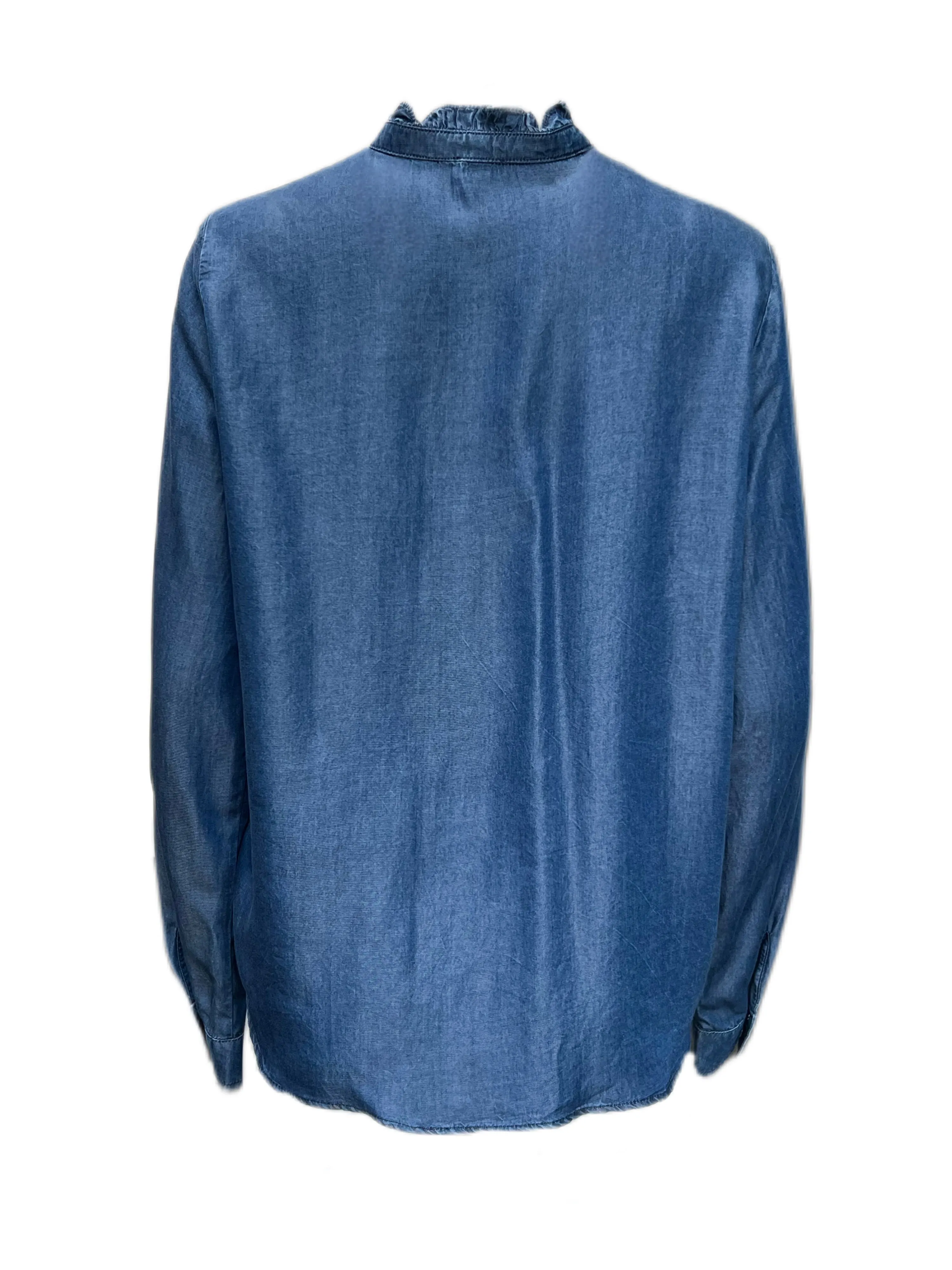 Marella By Max Mara Women's Blue Glasgow Button Down Shirt Size 12 NWT
