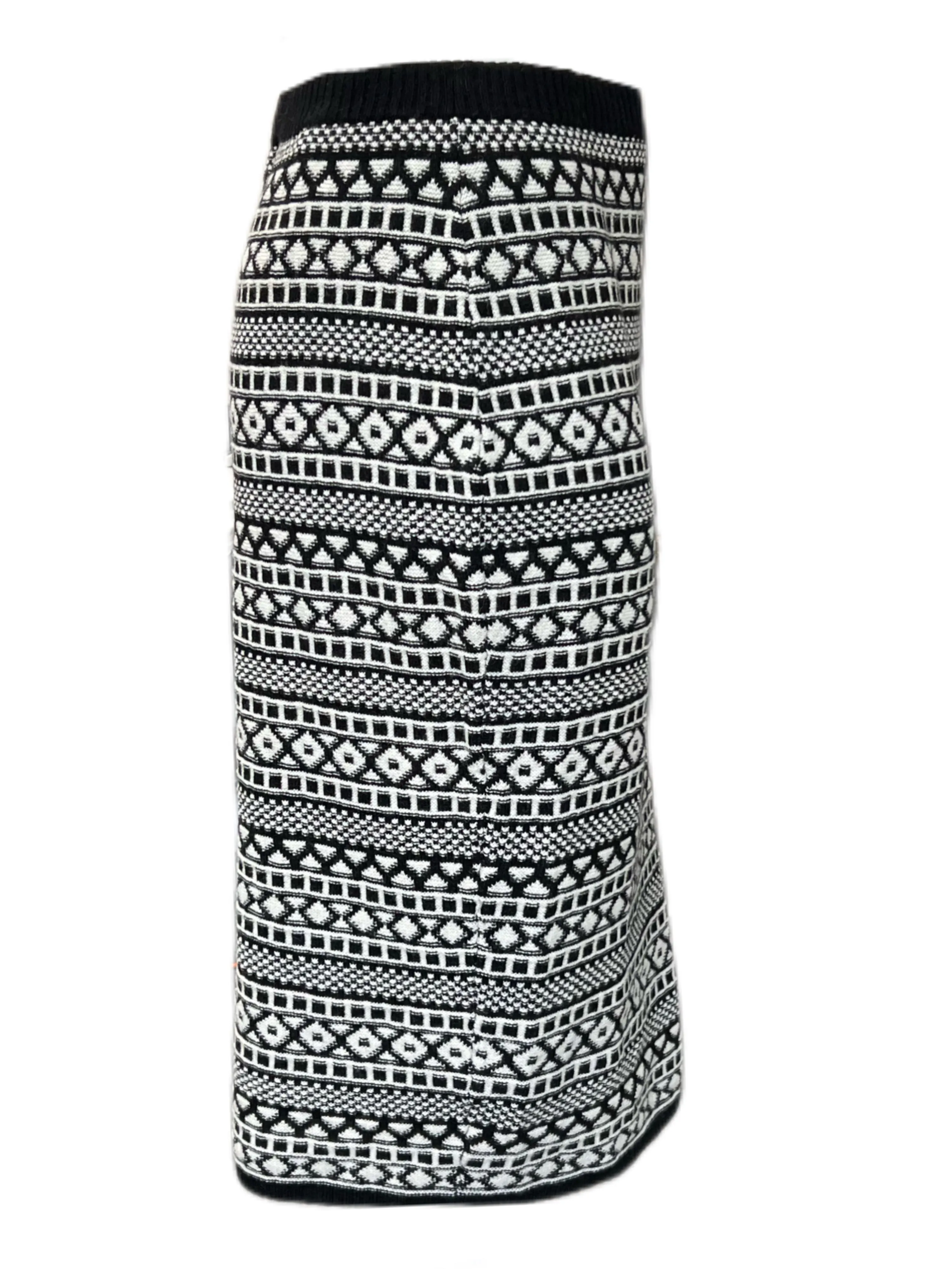 Marina Rinaldi Women's Nero Galletto Knitted Straight Skirt Size L NWT
