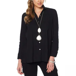 MarlaWynne Women's Textured Butterfly Button Down Shirt
