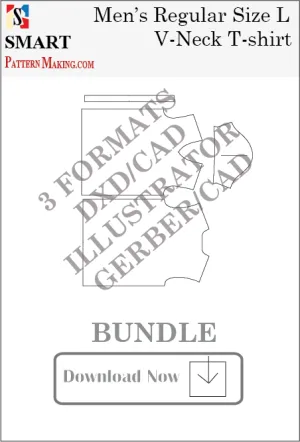 Men's V Neck T-shirt Sewing Pattern 3 Formats Download