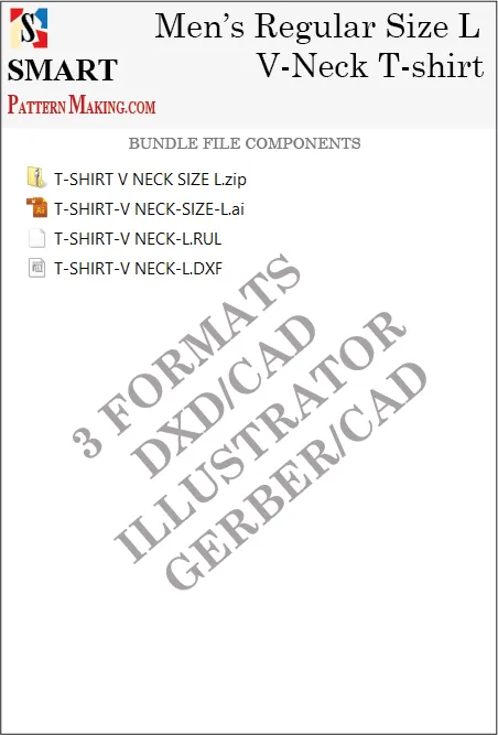 Men's V Neck T-shirt Sewing Pattern 3 Formats Download