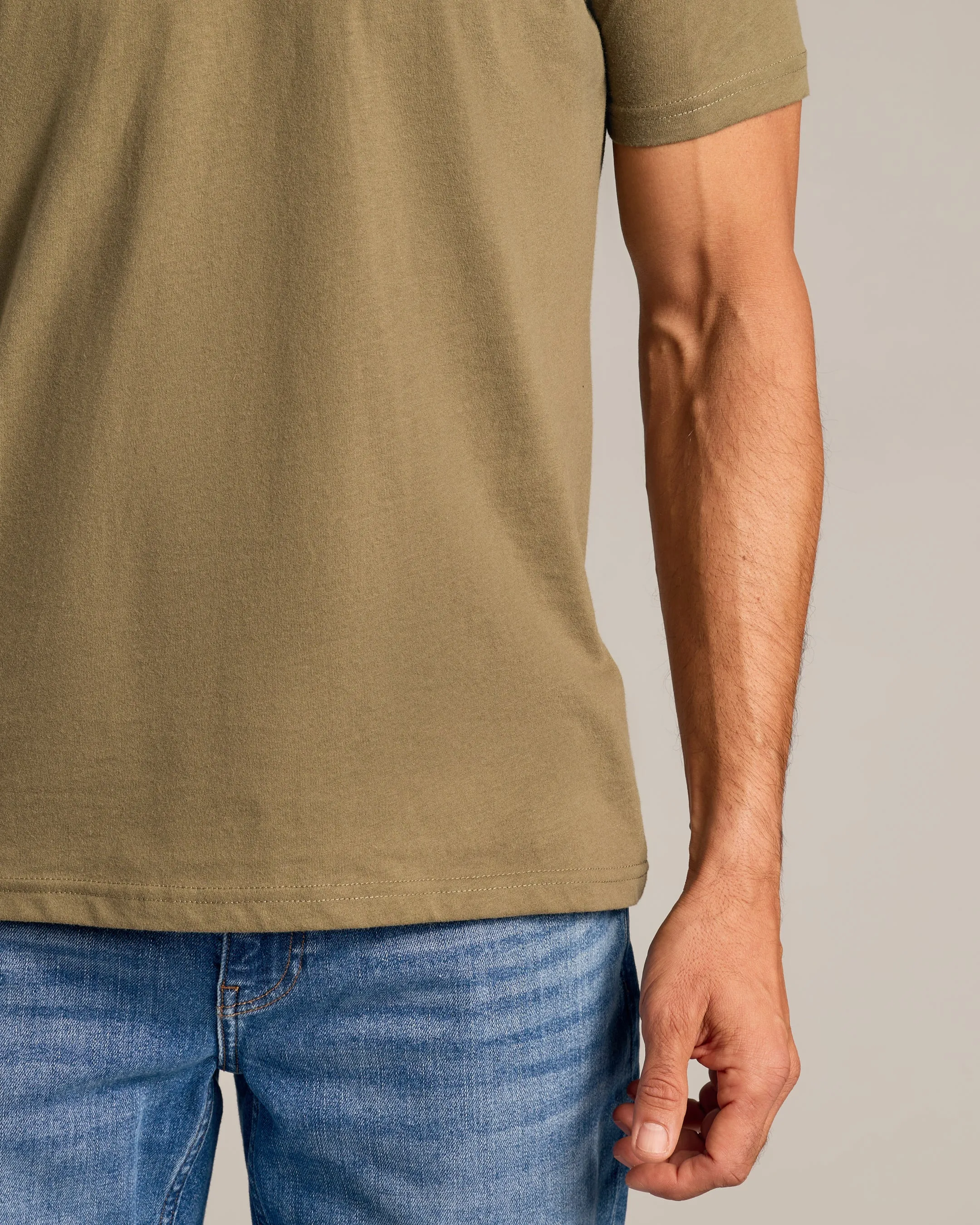 Military Green V-Neck Tee