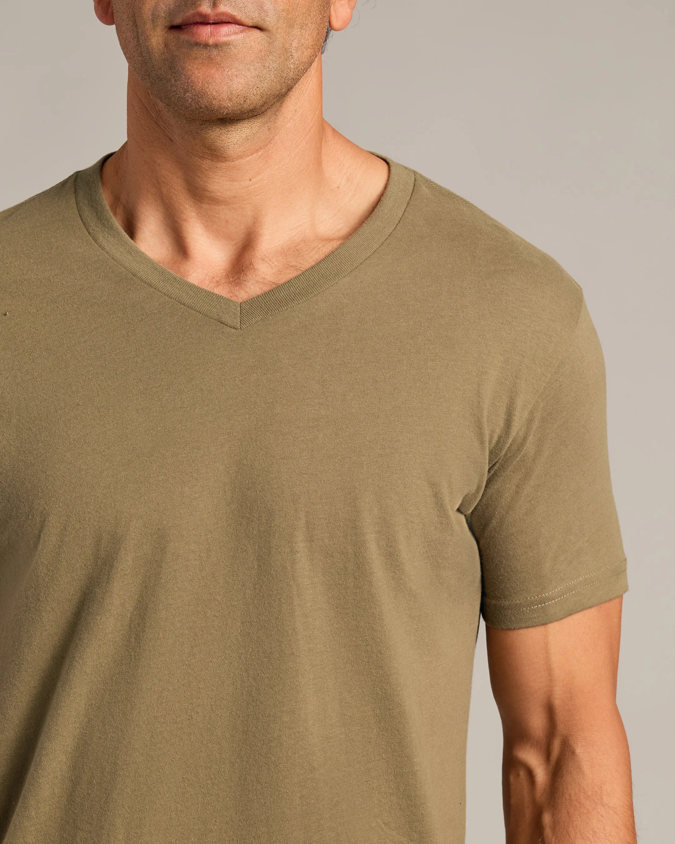 Military Green V-Neck Tee
