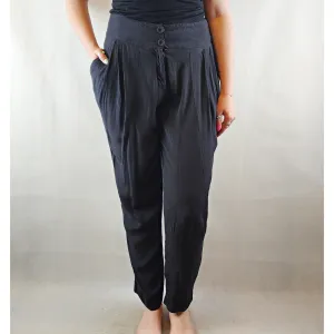 Morrison black straight leg pants with front pleating size L (best fits size 12)