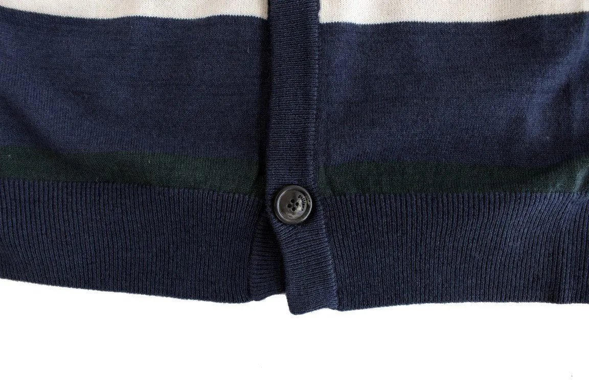 Multicolor striped wool cardigan