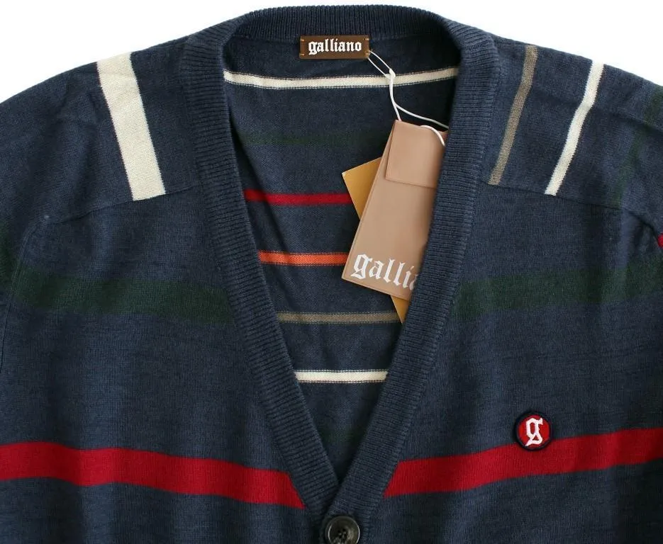 Multicolor striped wool cardigan