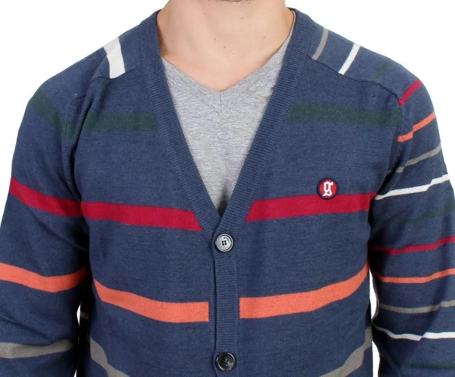 Multicolor striped wool cardigan