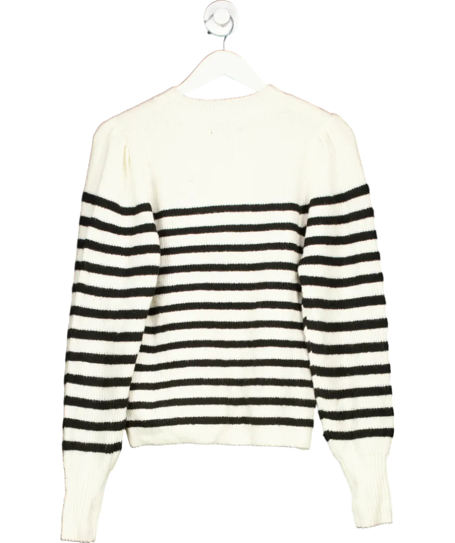 My Jewellery White Wool Blend Stripe Sweater UK L