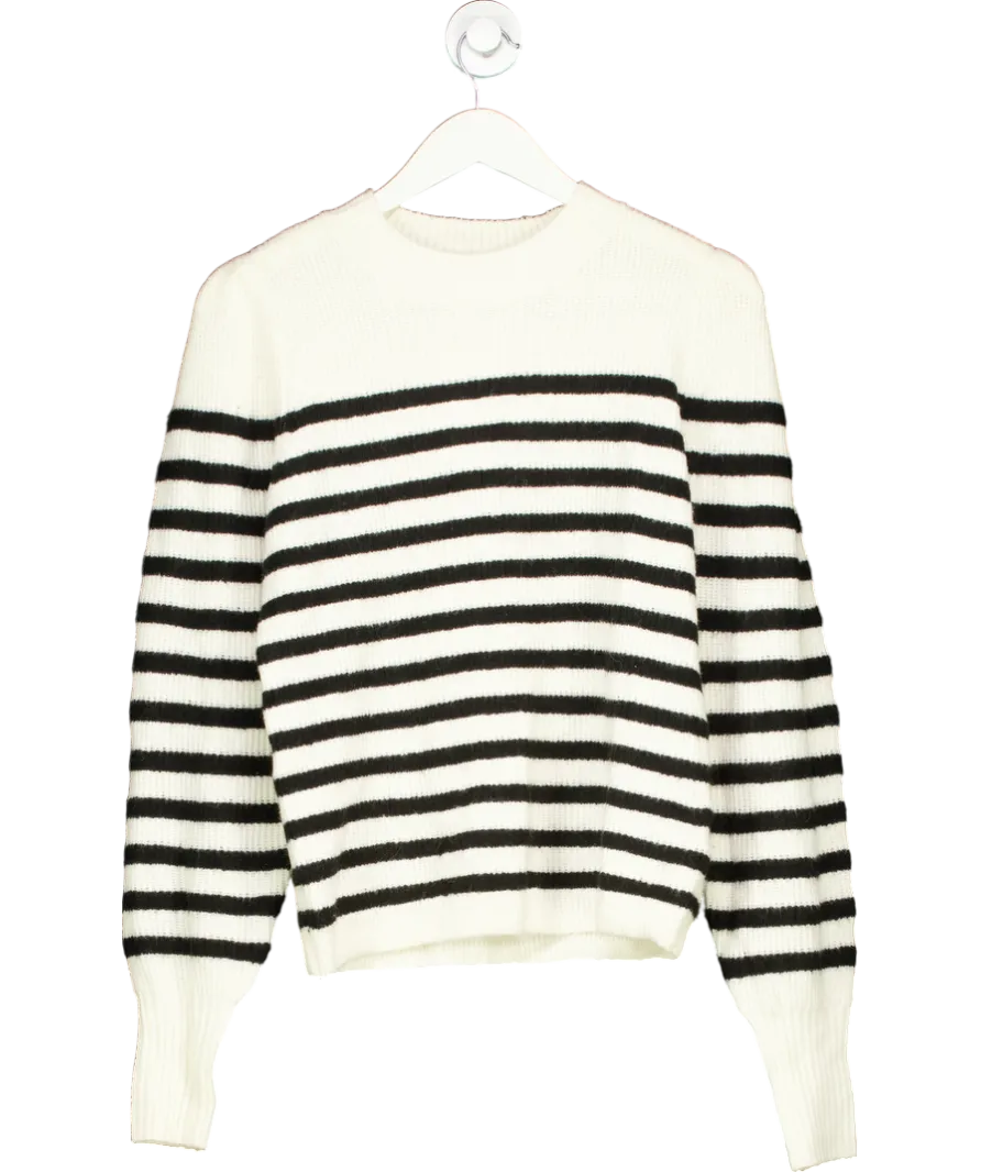 My Jewellery White Wool Blend Stripe Sweater UK L