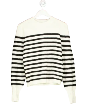 My Jewellery White Wool Blend Stripe Sweater UK L