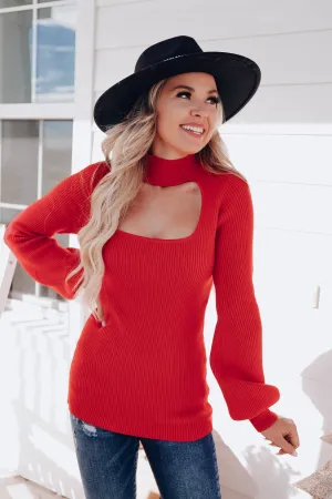 Naughty & Nice Cut-Out Sweater - Red