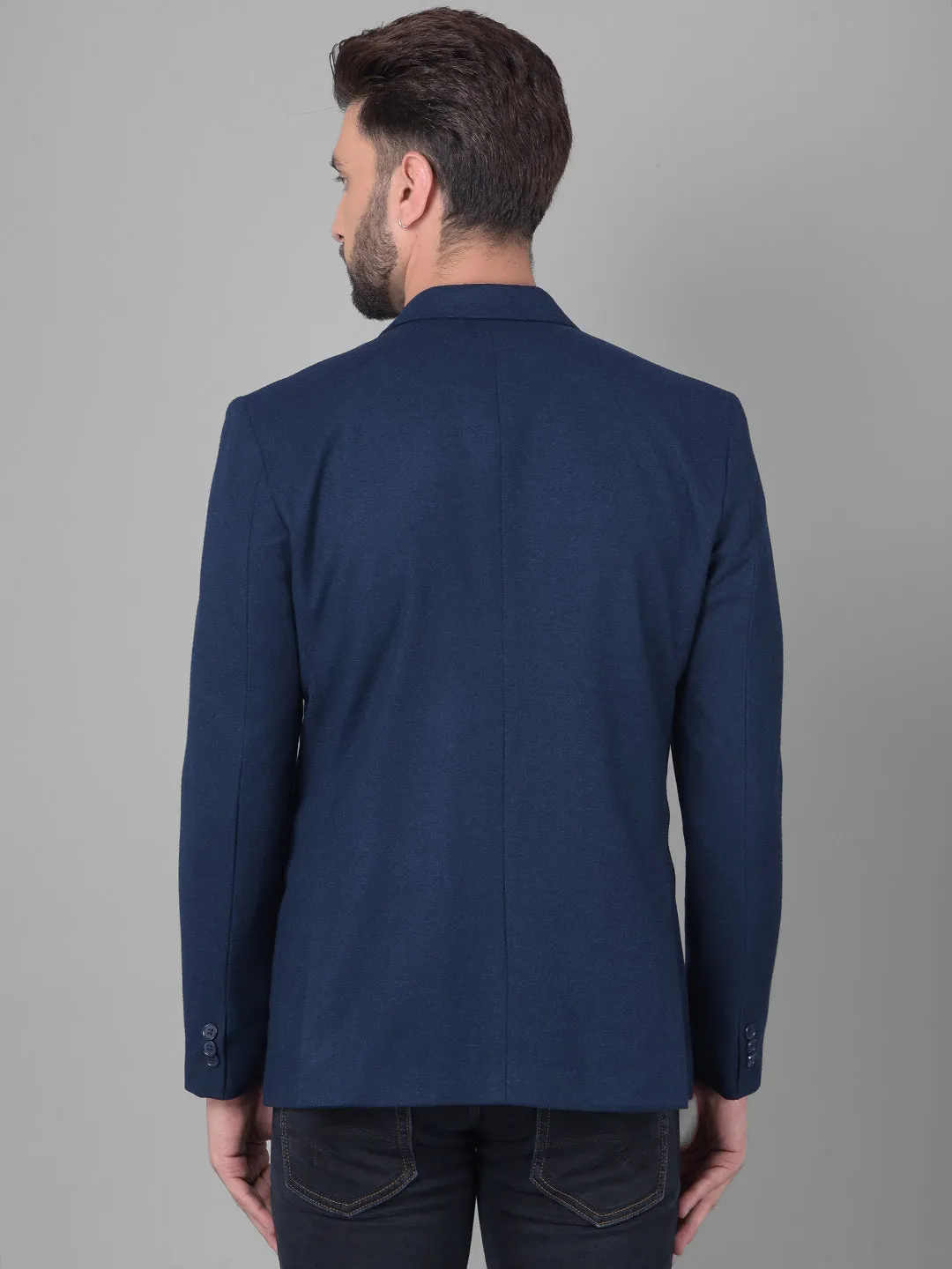 Navy Blue Single Breasted Blazer