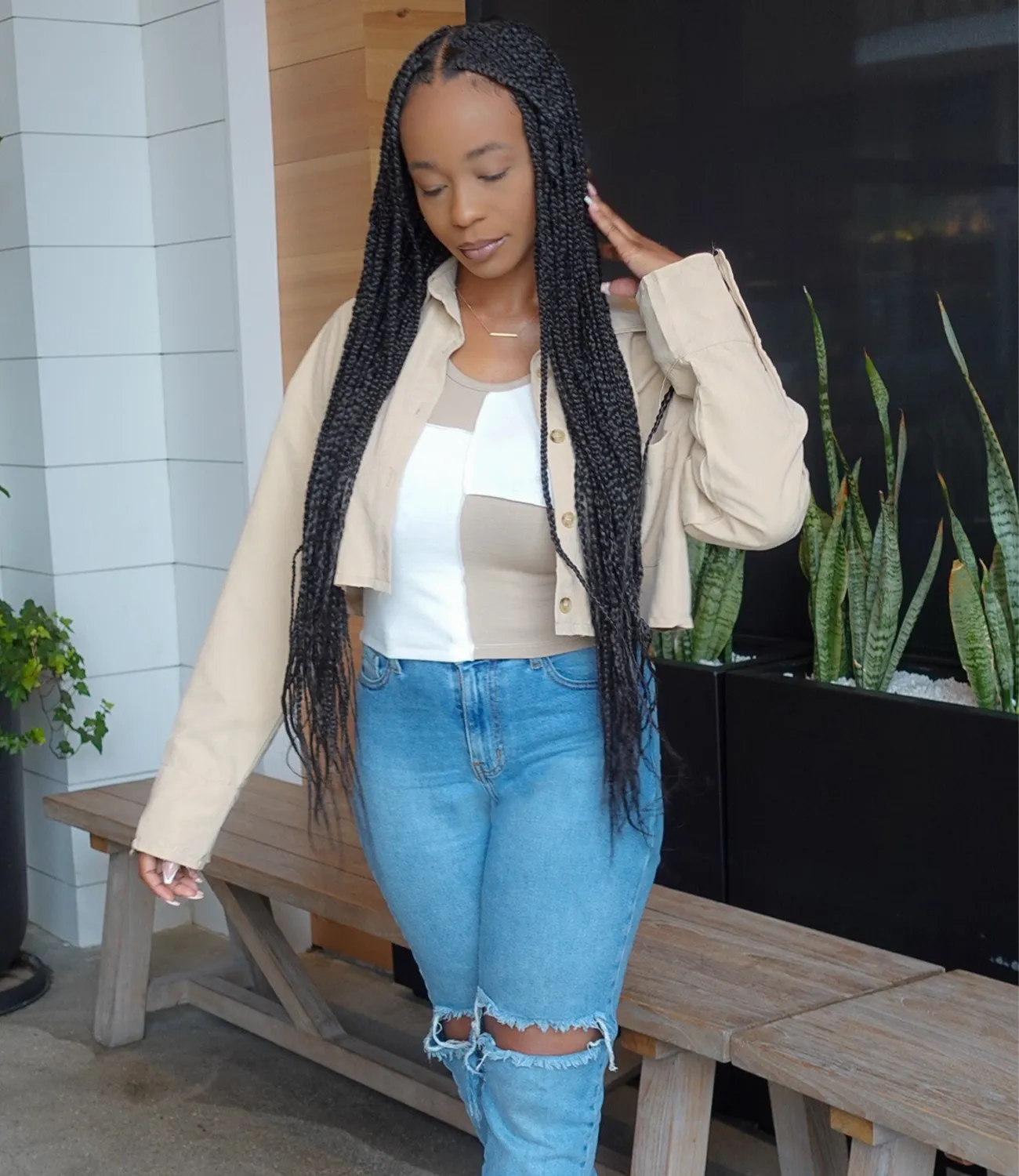 Neutral Lover Button Up Top(Khaki)