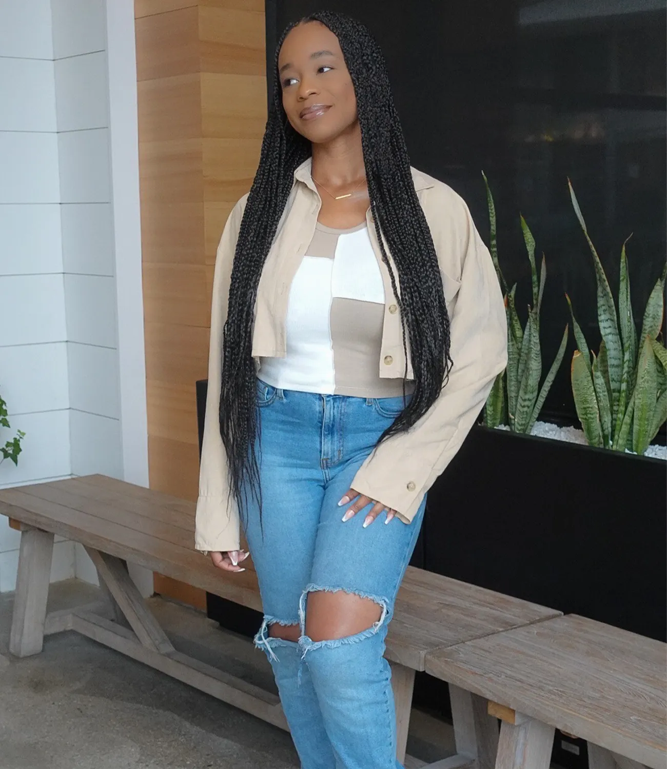 Neutral Lover Button Up Top(Khaki)