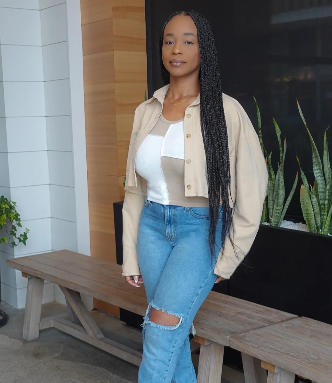 Neutral Lover Button Up Top(Khaki)