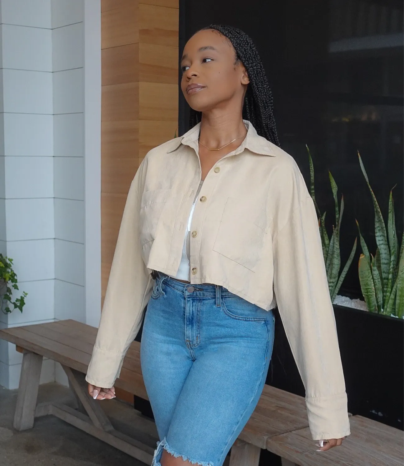 Neutral Lover Button Up Top(Khaki)