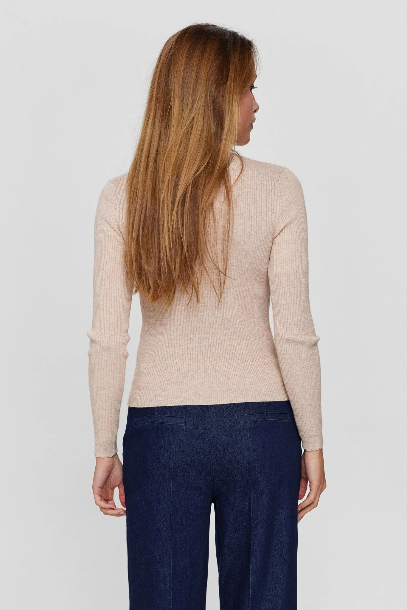 NUROA O-NECK PULLOVER  - Sesame Melange