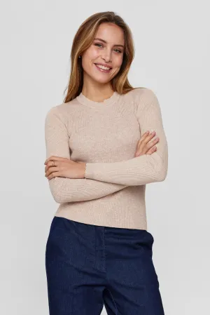 NUROA O-NECK PULLOVER  - Sesame Melange