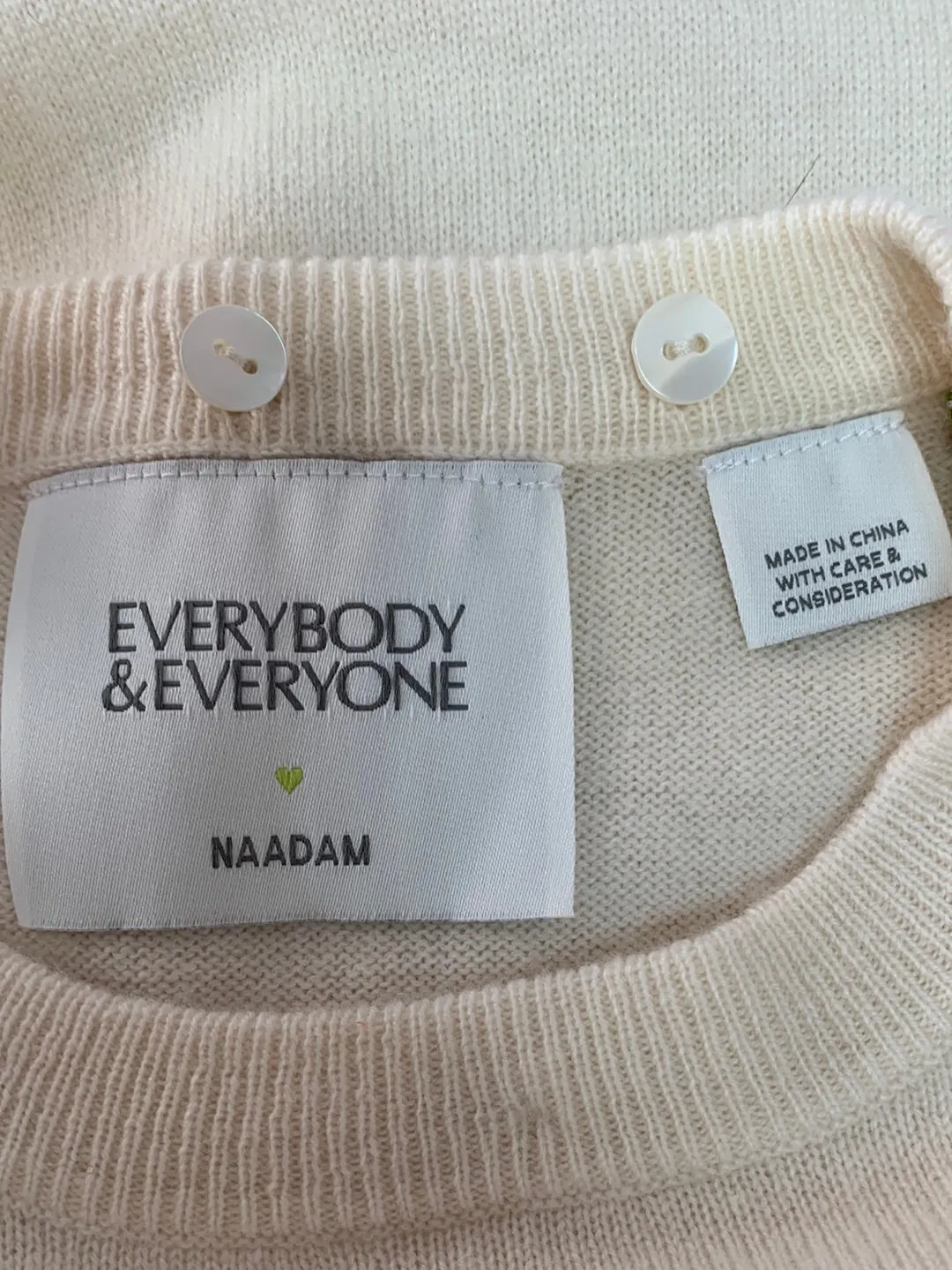 NWT - EVERYBODY & EVERYONE / NAADAM ivory Wool Cashmere Sweater - 16