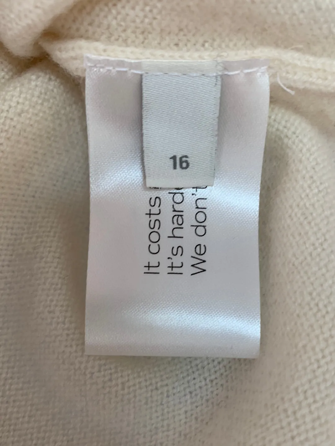 NWT - EVERYBODY & EVERYONE / NAADAM ivory Wool Cashmere Sweater - 16
