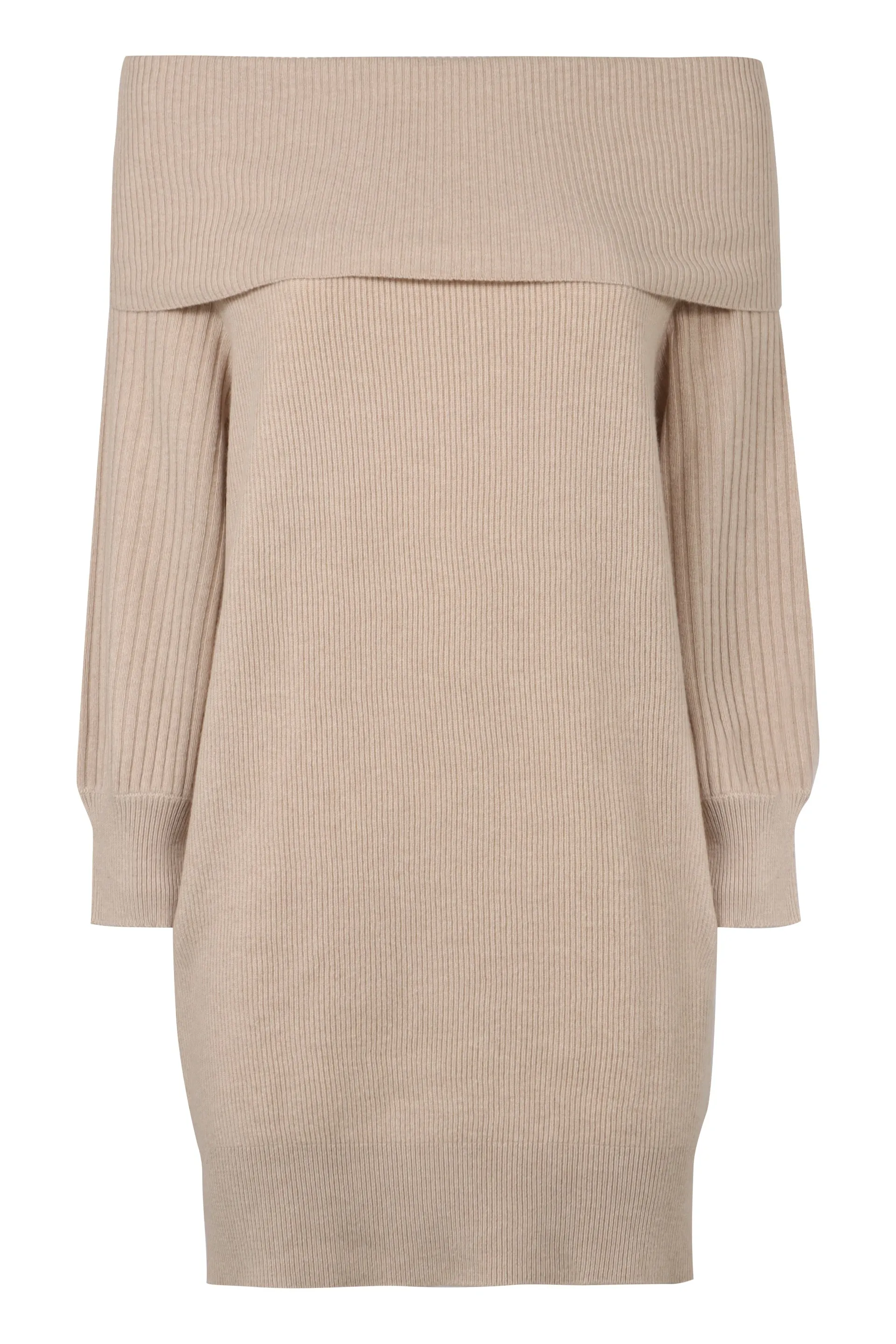 Off-the-shoulder cashmere sweater