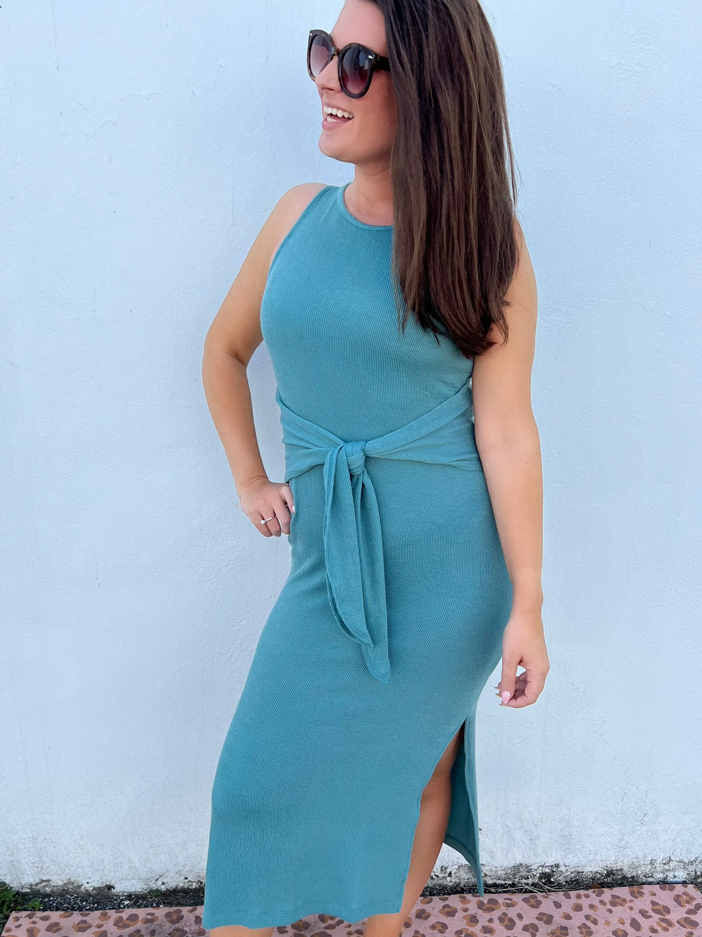 Out on the Town Tie Detail Midi Dress