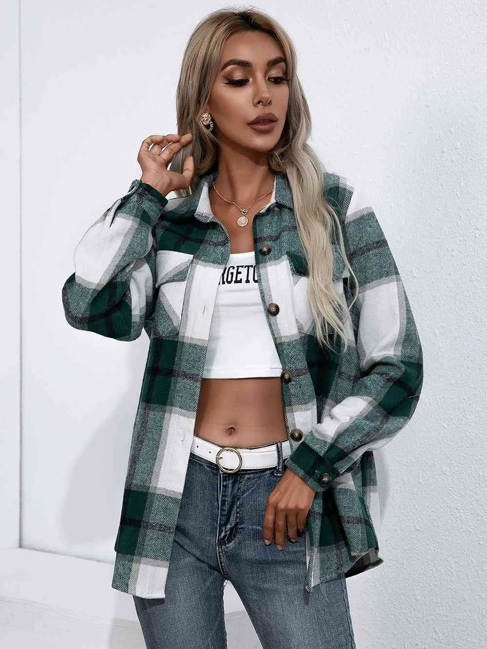 Plaid Button Up Flannel Shirt (5 Colors)