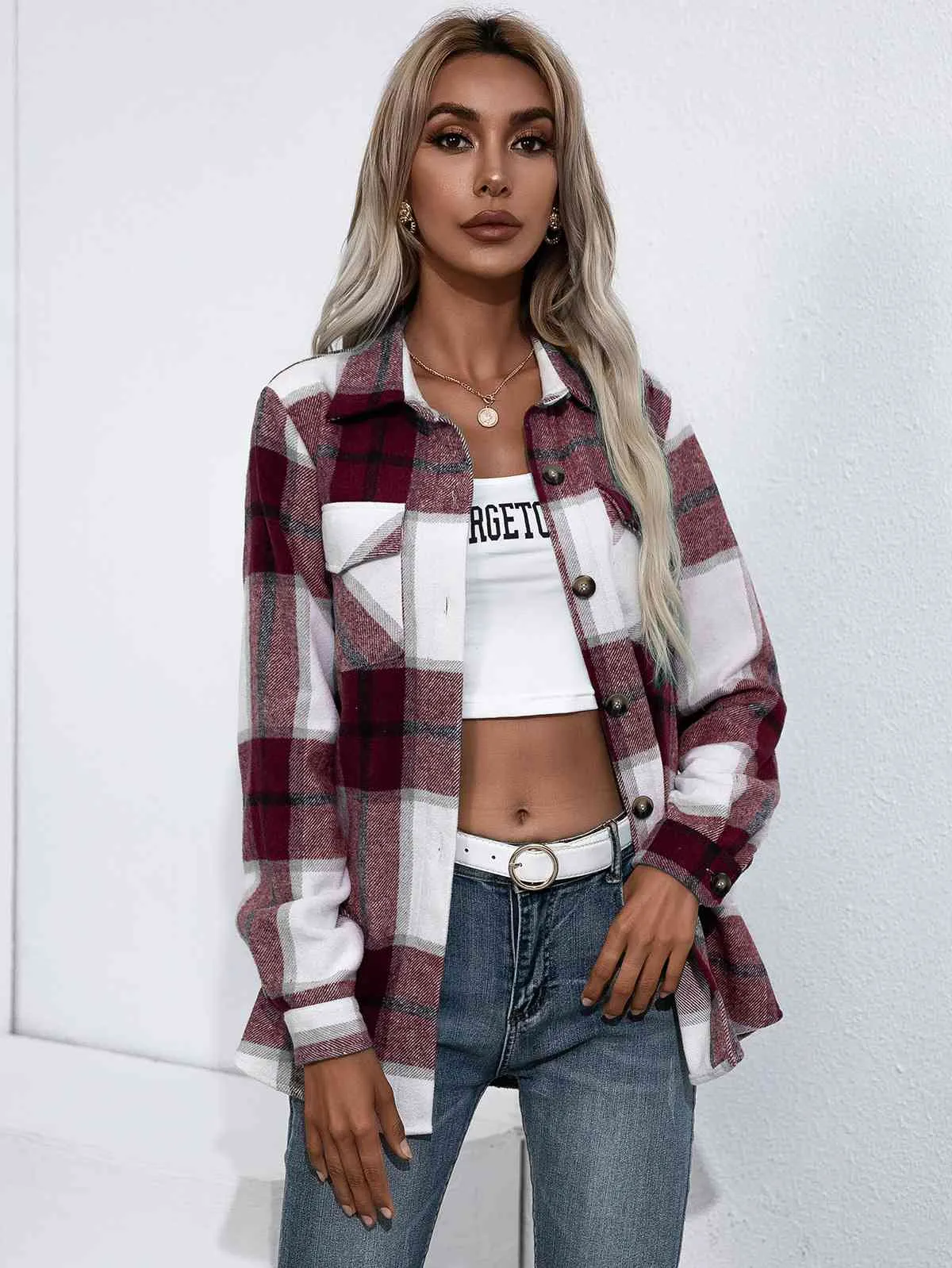 Plaid Button Up Flannel Shirt (5 Colors)