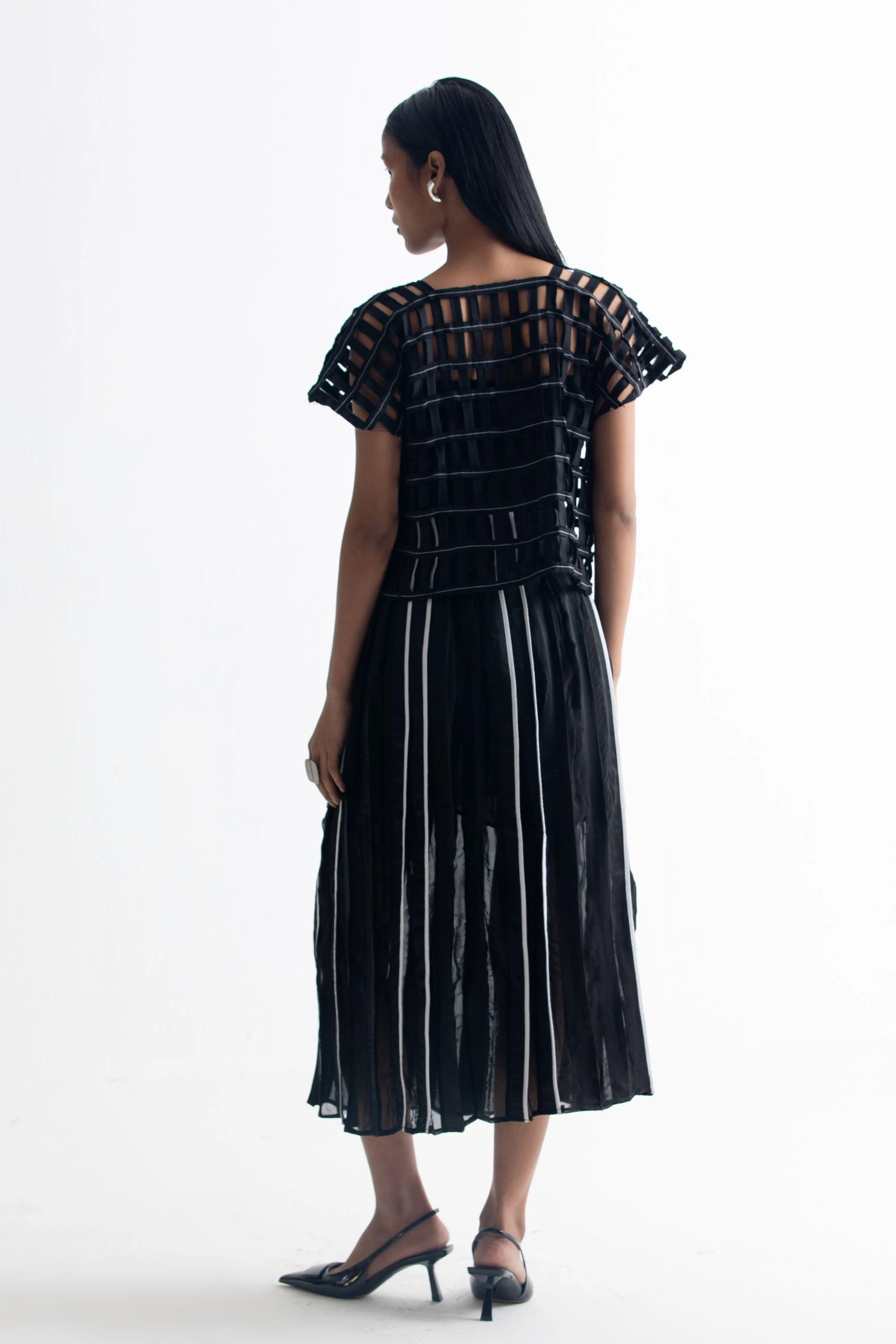 Pleated A-line Skirt