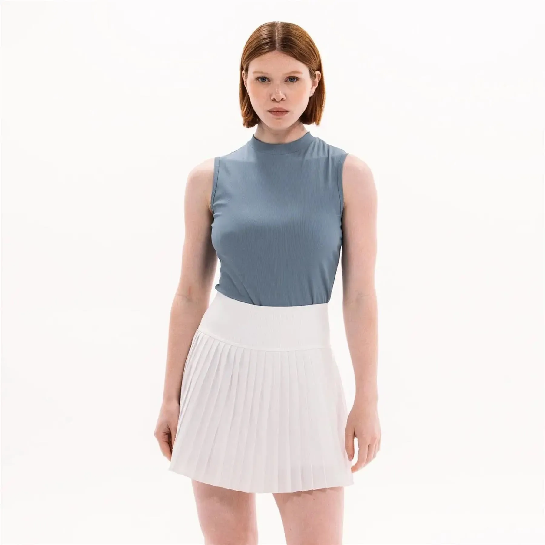 Pleated Performance Skirt White