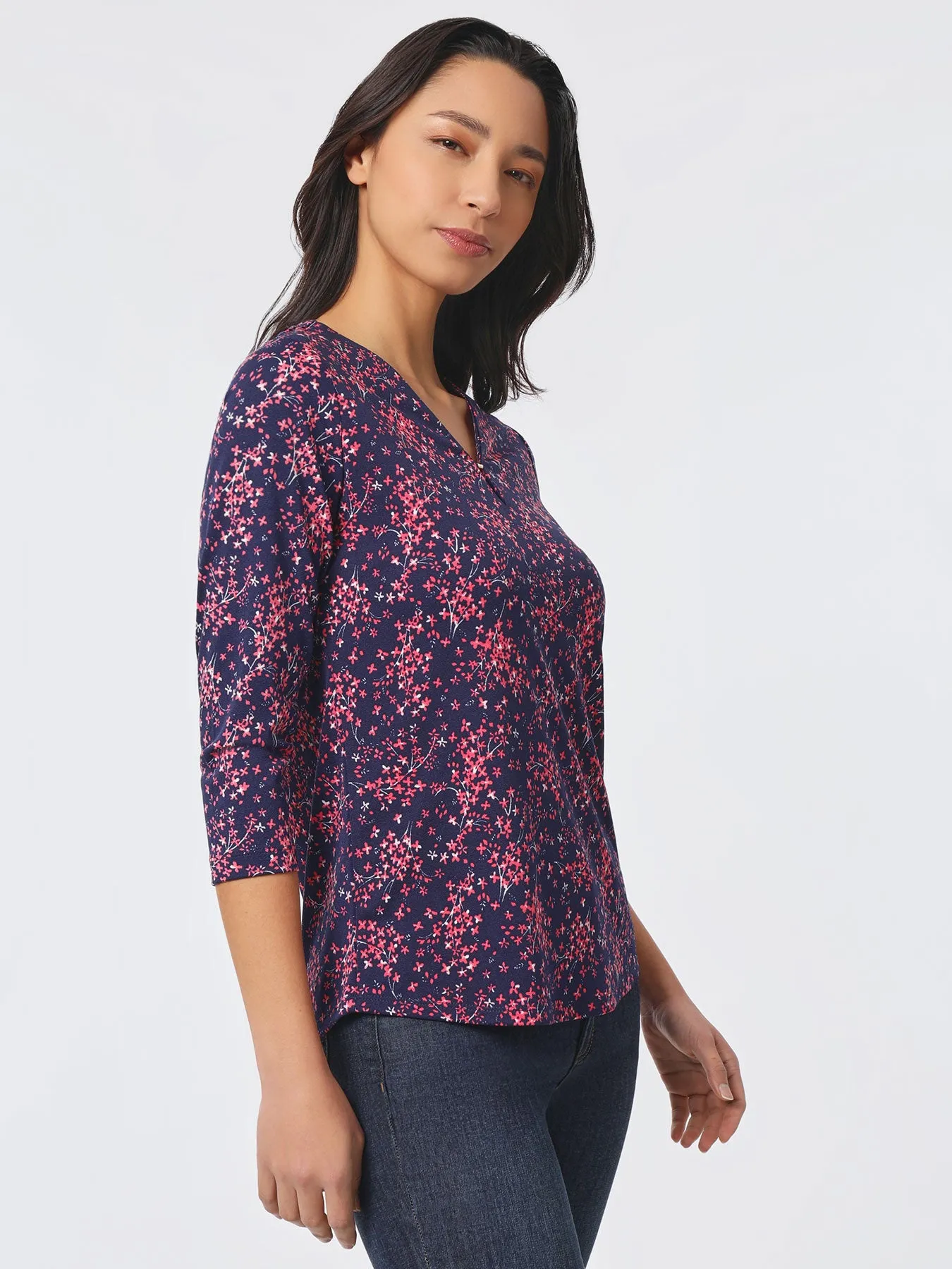Plus Size Keyhole Neckline Moss Crepe Top