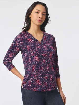 Plus Size Keyhole Neckline Moss Crepe Top