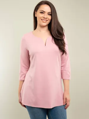 PLUS SIZE V-NECK TUNIC TOP