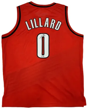PORTLAND TRAIL BLAZERS DAMIAN LILLARD AUTOGRAPHED RED JERSEY BECKETT BAS 195943