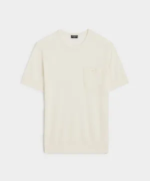 Premium Cashmere Pocket Tee in Bisque
