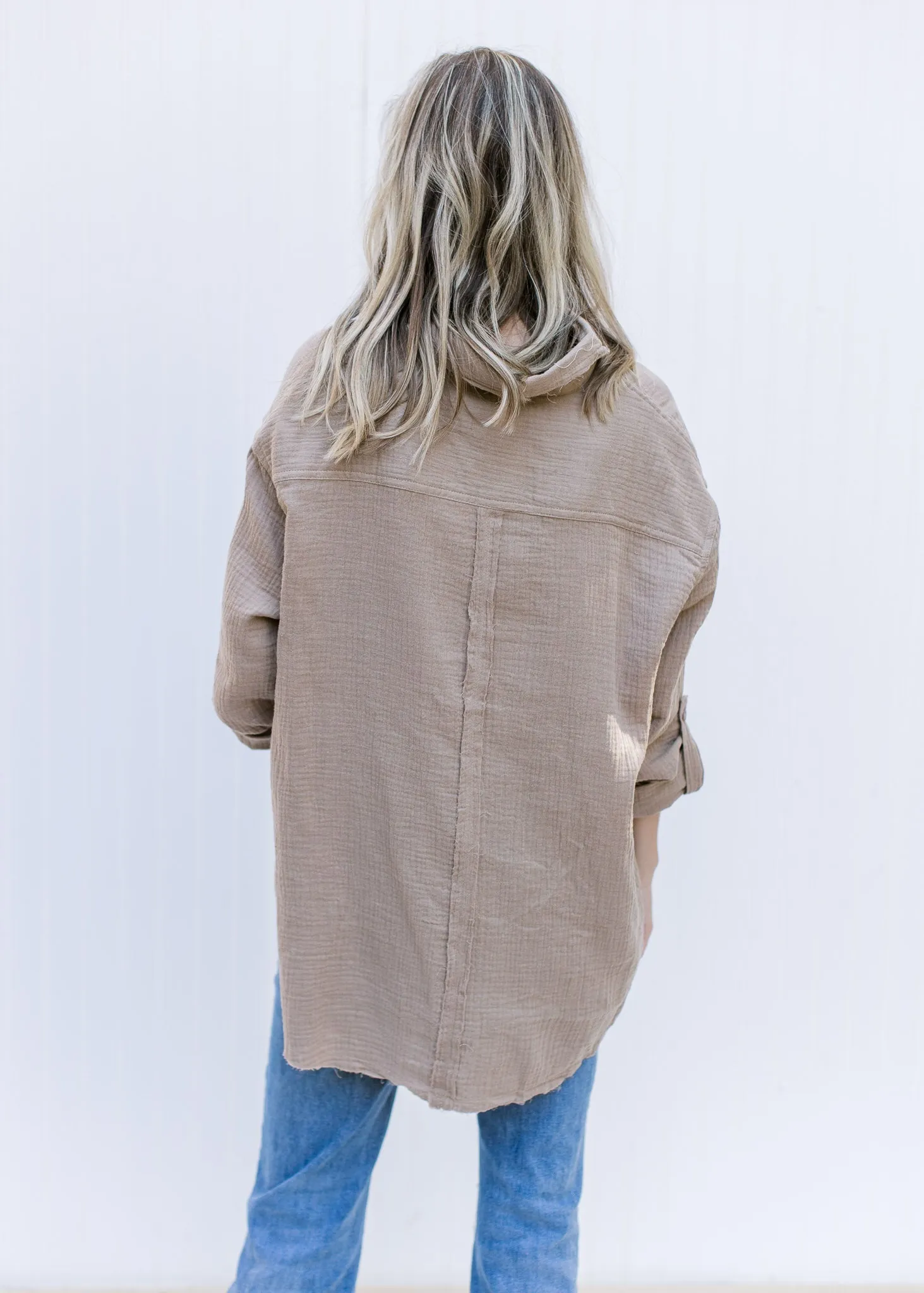 QX Gauze Taupe Top