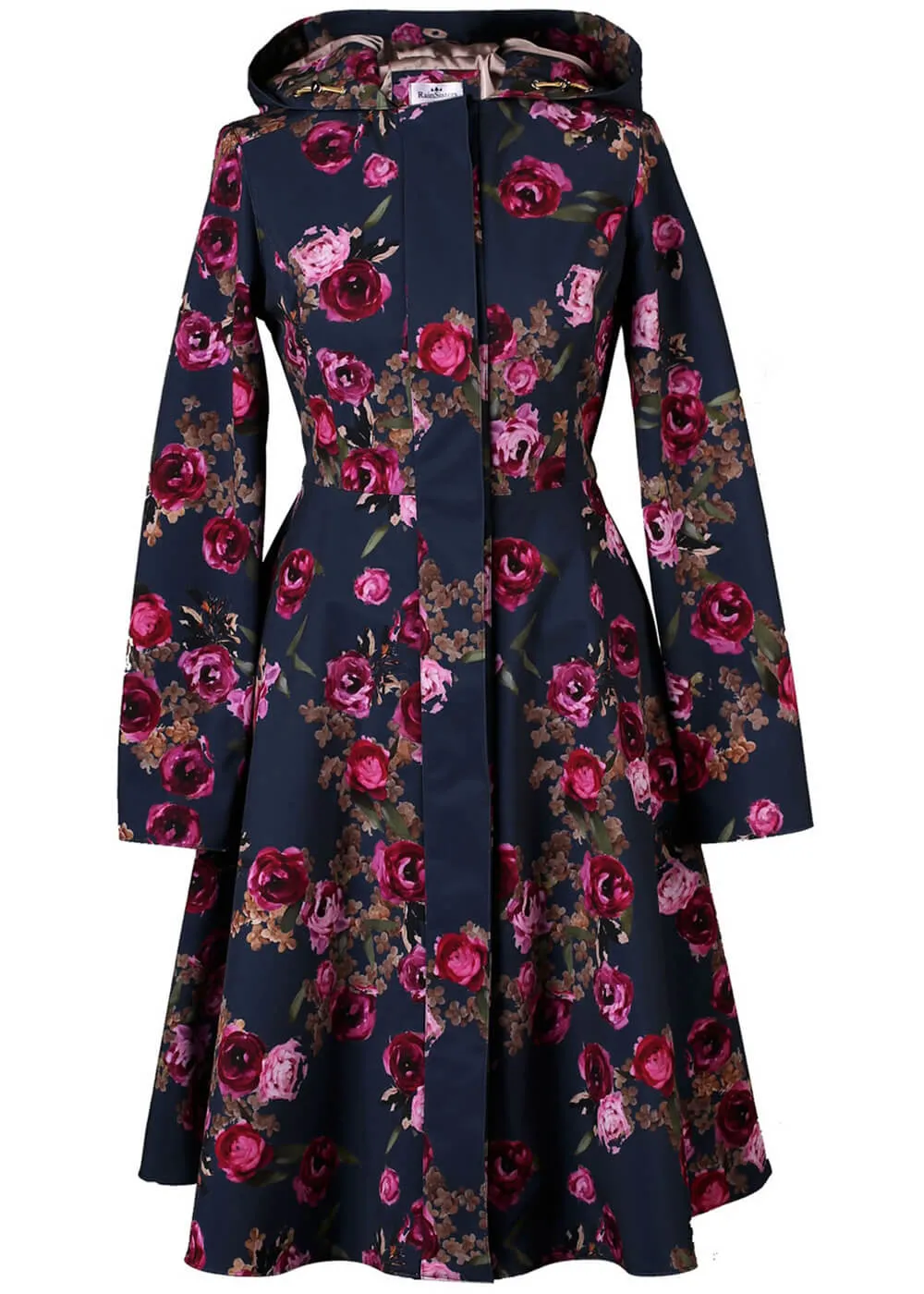 RainSisters Misty Rose Water-Repellent 50's Raincoat Blue