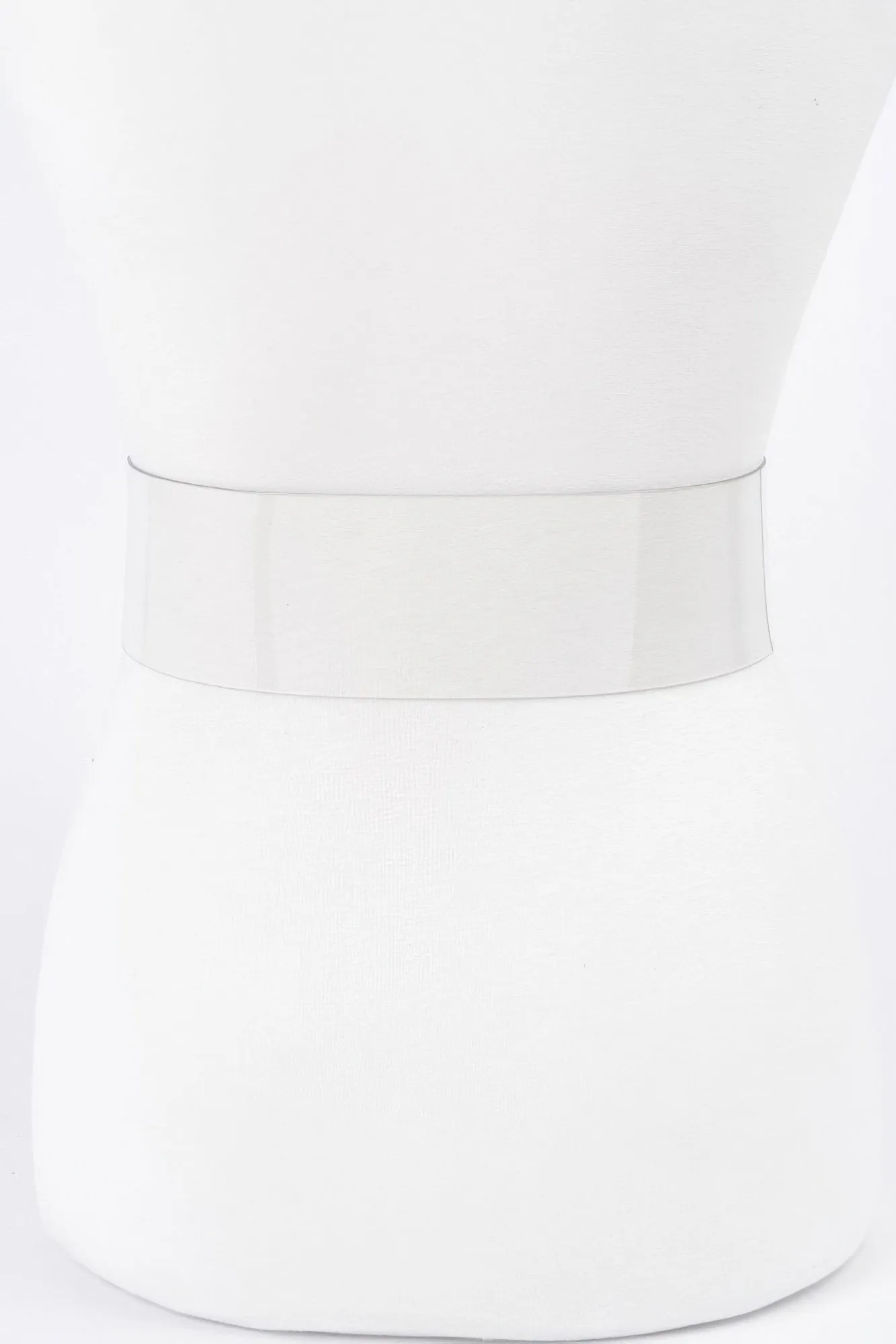 Rectangle Metal Buckle Clear Belt