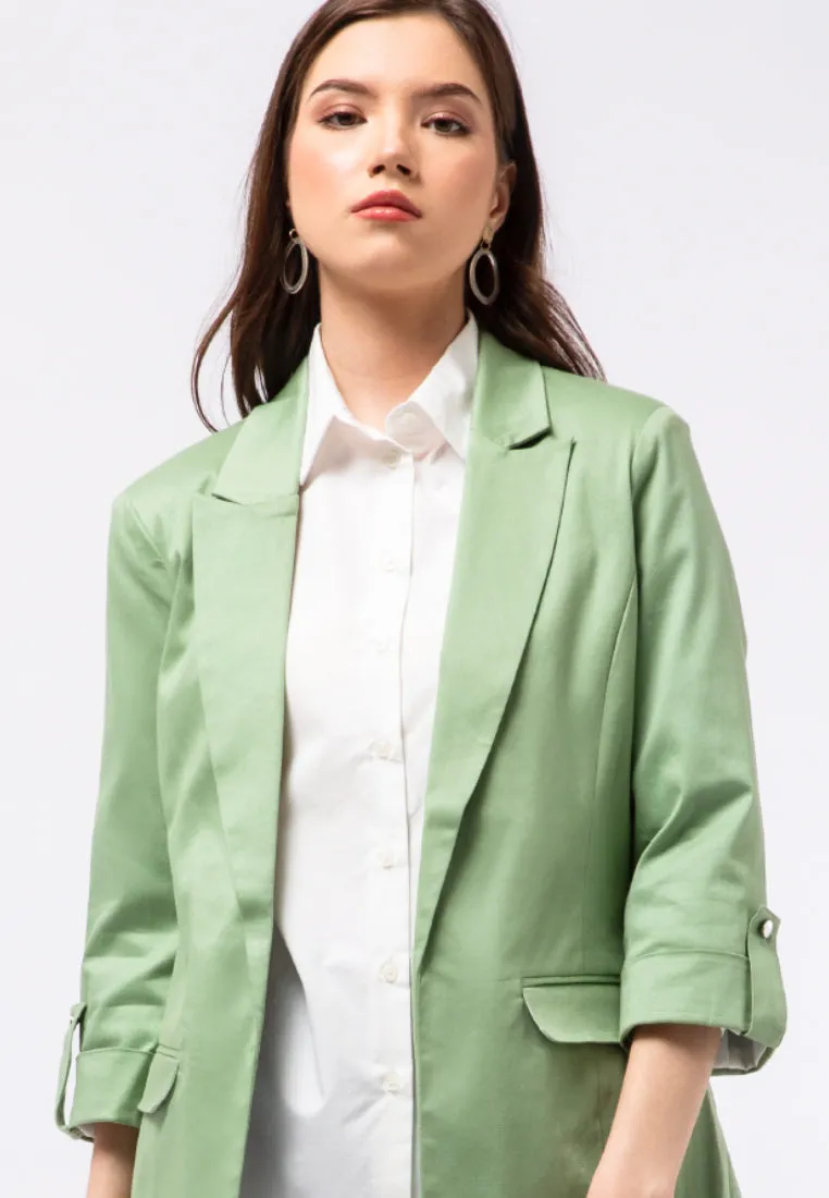 Regular Fit Rolled Up Sleeves Blazer